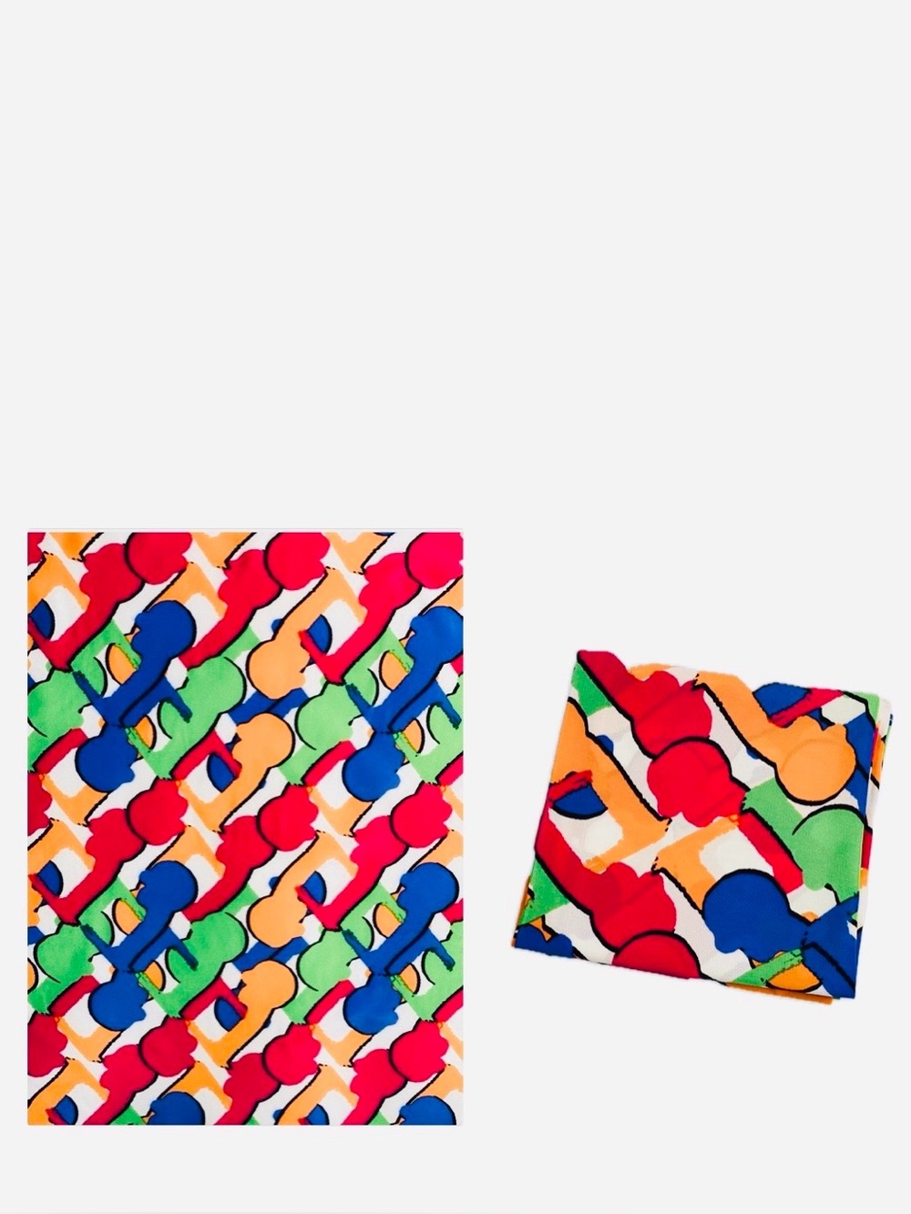 NWT SILKLETTE ‘Conversations’ 100% Fine Silk Kerchief Scarf MULTICOLOR
